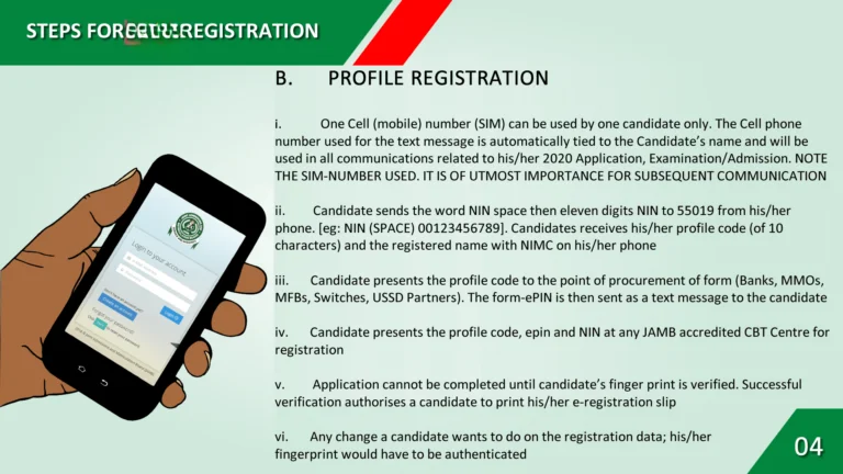 Create a JAMB Profile for 2025/2026
