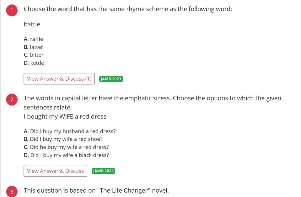 Practice JAMB Past Questions